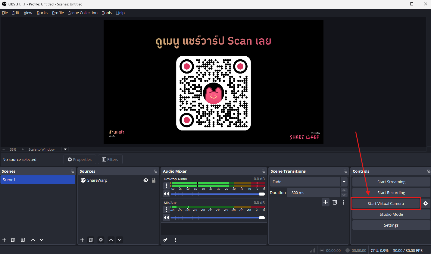 Start Virtual Camera